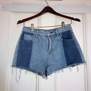 Pacsun Colorblock High Rise Denim Shorts